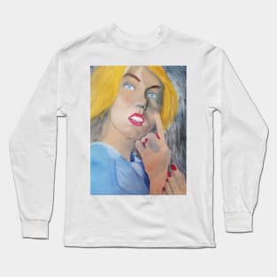 In the moment oil painting by Tabitha Kremesec Long Sleeve T-Shirt